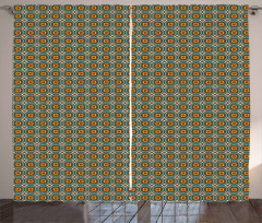 Geometric Tile Retro Style Curtain
