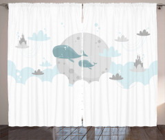 Whales Moon Castles Curtain