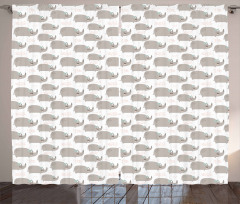 Rhinoceros Girl Bow Curtain