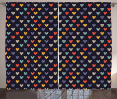 Sketchy Doodle Hearts Curtain