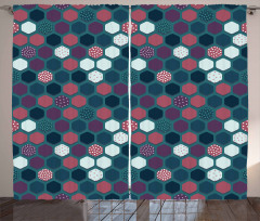 Vibrant Hexagon Shapes Curtain