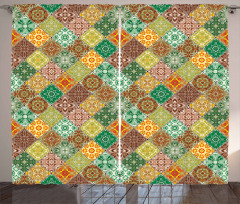 Traditional Vintage Tiles Curtain