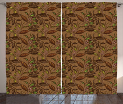 Cocoa Plants Growth Theme Curtain