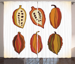 Tropical Fruit Beans Graphic Curtain
