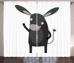 Happy Donkey with a Smile Curtain
