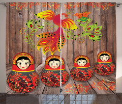 Folkloric Russian Dolls Curtain