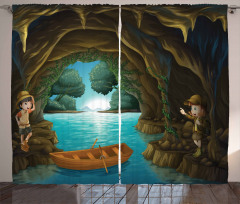 Young Explorers in a Cave Curtain