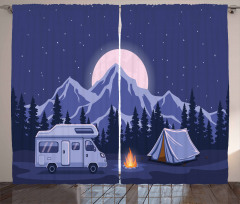 Family Adventure Camping Forest Curtain