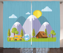 Peaceful Country Nature Camp Curtain