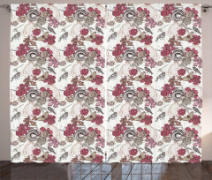 Flower Bouquet Pansy Rose Curtain
