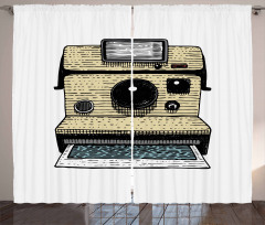 Vintage Polaroid Machine Curtain