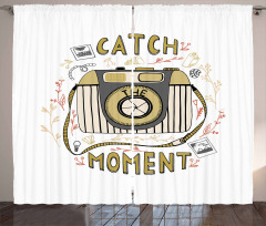 Vintage Arrangement Words Curtain