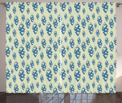 Grunge Pattern Heart Motifs Curtain