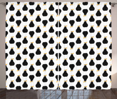 Abstract Silhouette Pattern Curtain