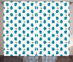 Watercolor Forget-Me-Not Curtain