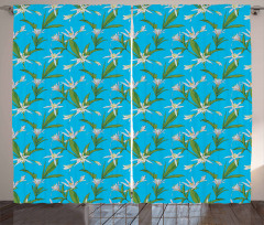 Blooming Lilies Springtime Curtain