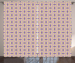 Retro Colorful Funky Tiles Curtain