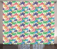 Vibrant Tropic Palm Trees Curtain