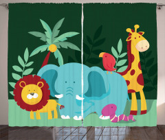 Nursery Jungle Composition Curtain