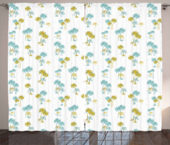 Tropical Palm Tree Design Curtain