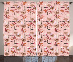 Tropical Blossoms Theme Curtain