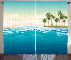 Ocean Holiday Landscape Curtain