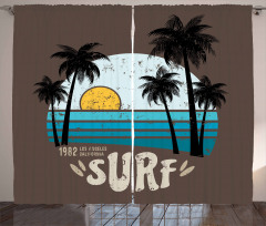 Los Angeles Beach Grunge Curtain