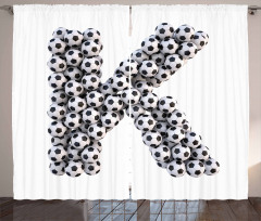 Soccer Alphabet Design Curtain