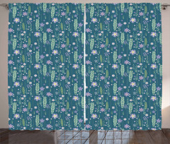 Vintage Romantic Flowers Curtain