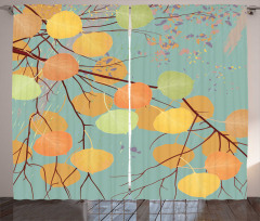 Branches Autumn Leaves Curtain