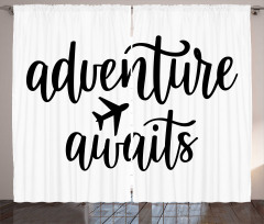 Travel Typography Curtain