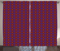 Square Tiles Petal Motifs Curtain