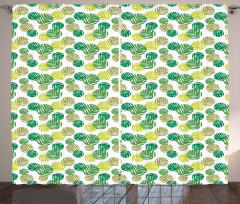 Tropical Green Spring Leaves Curtain