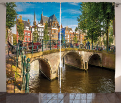 Old Bridge over a Canal Curtain