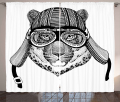 Hipster Cat Modern Design Curtain