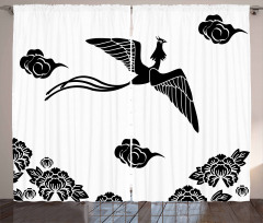 Abstract Mythological Bird Curtain