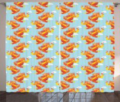 Fire Bird Feathers Curtain