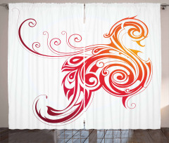 Bird Swirly Wings Curtain