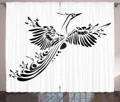 Minimalist Mystic Bird Fly Curtain