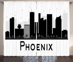 City Silhouette Skyscrapers Curtain