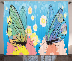 Butterflies on Flowers Curtain