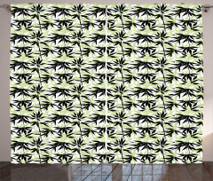 Eastern Bamboo Leaf Pattern Curtain