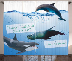 Whale Dolphin and Seal Sea Curtain