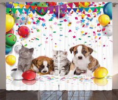 Cat and Dog Party Curtain