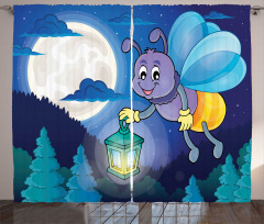 Cartoon Style Insect Curtain