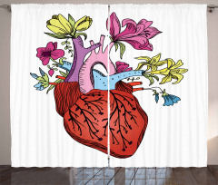 Vivid Flora Human Heart Curtain