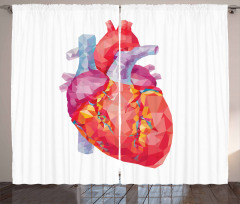 Polygon Art Human Heart Curtain