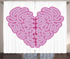 Brain Look Simple Heart Curtain