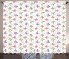 Pastel Colorful Butterflies Curtain
