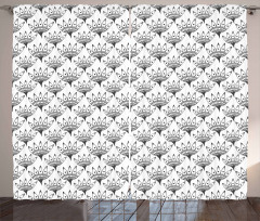 Tiribal Greyscale Pattern Curtain